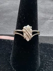925 steling silver ring size 7.75 marquise cut clear stone vintage