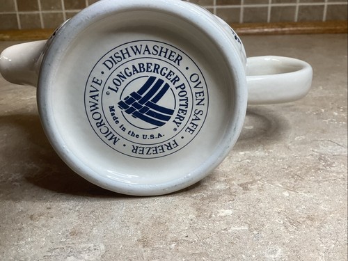 Longaberger Pottery Woven Traditions Classic Blue Gravy Sauce Boat/Bowl - Picture 4 of 4
