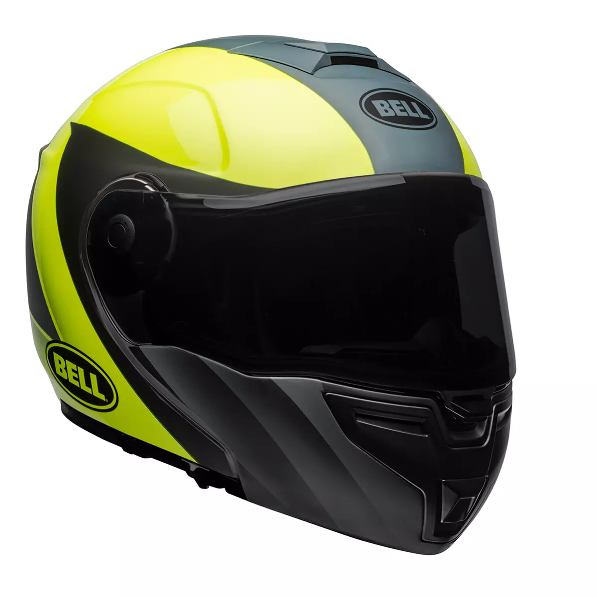 Bell SRT Modular Motorcycle Helmet Presence Grey Hi Viz Yellow eBay
