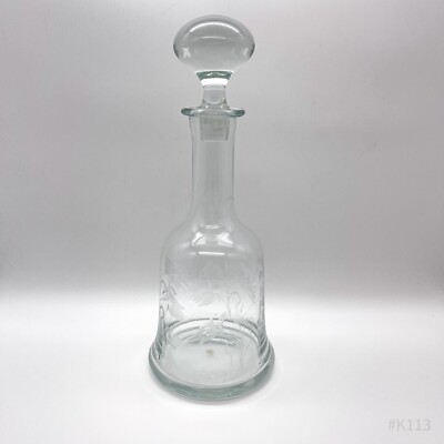 Vintage Glas Dekanter Handcrafted in Romania - Danish Design Blumendekor 32cm