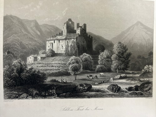 Schloss Forst Near Merano; Steel Engraving 1855. Tyrol - Picture 2 of 8