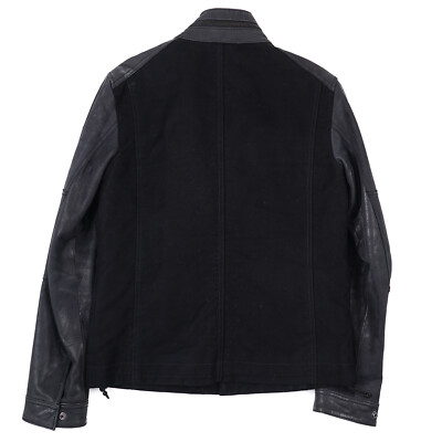 Men's Emporio Armani Slim-Fit Black Leather and Brushed Men's Emporio Armani Slim-Fit Black Leather and Brushed