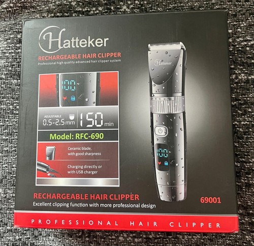 Hatteker RFC-690 professioneller wasserdichter Akku-Haarschneider nie benutzt
