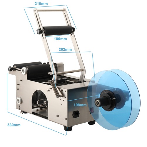 Máquina de etiquetado de botellas redondas semiautomática MT-50 impresora desplazamiento 120 W - Imagen 2 de 8