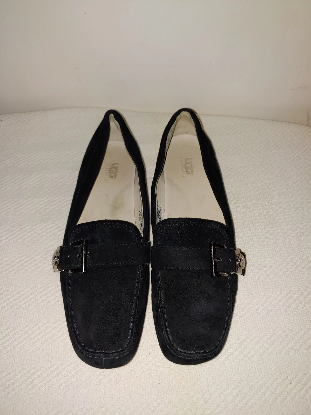 Scarpe da donna UGG nere scamosciate senza pelliccia taglia US 8