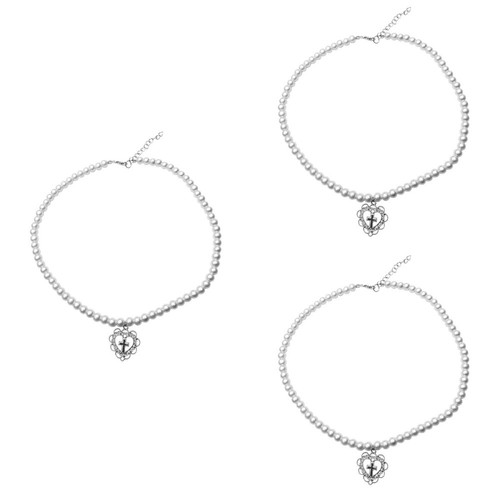 3 Pieces Heart Necklace Miss Choker Costume Necklaces for Women Chain - Picture 6 of 12