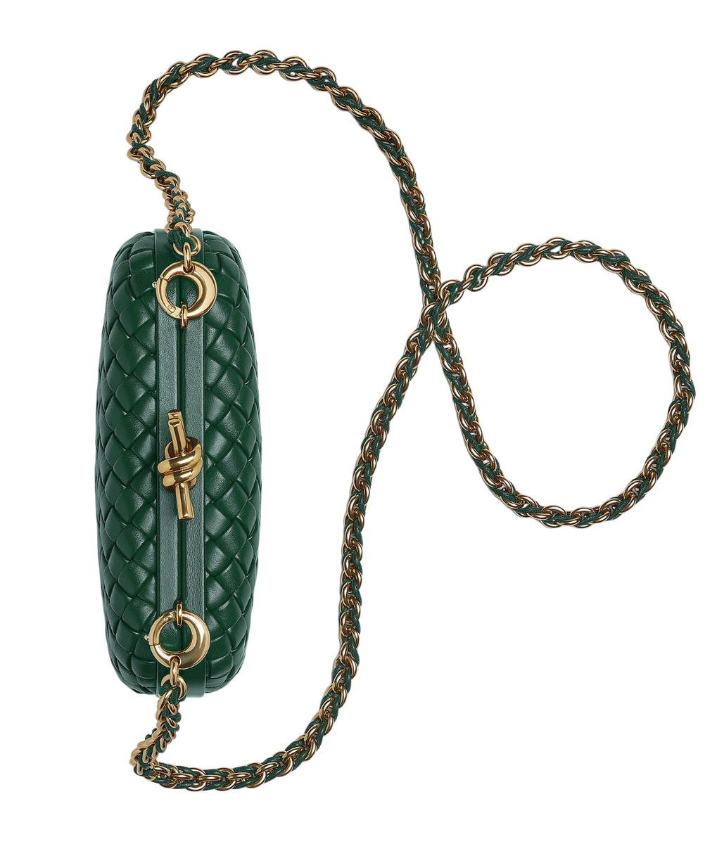 ボッテガ・ヴェネタ ストラップ グリーン BOTTEGA VENETA Knot Chain $4700 Emerald Green Leather