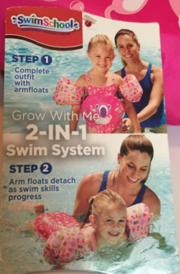 Arm Floats 3 PCS Aqua Leisure Swim School Tot Trainer Detachable Ages 4-6 -50lbs