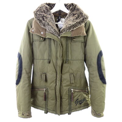 GUESS Jacke Parka Jacket Oliv Grün Fake Fur Kunstfell 36 S