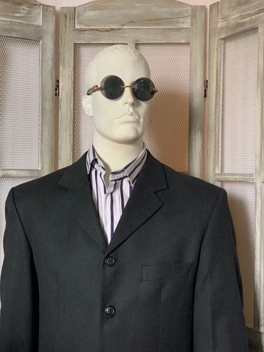 CARTIER Fine Italian Wool 4 button Blazer SZ 50L Black W/ Long Wallet - Picture 8 of 24