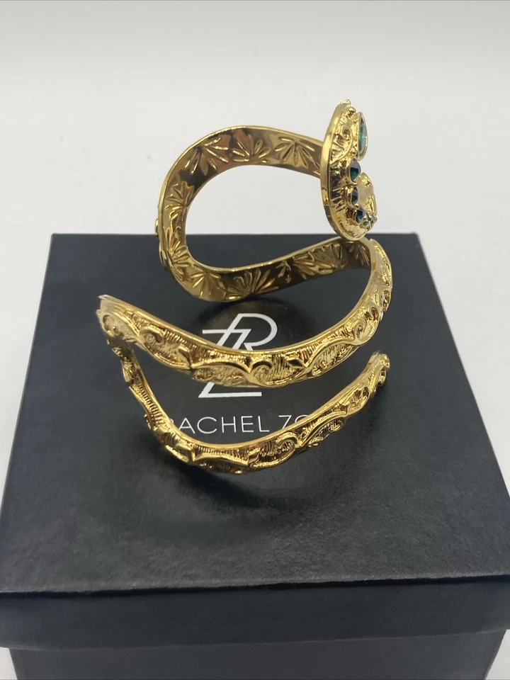 PULSERA SERPIENTE SERPIENTE ALREDEDOR DE LA MUÑECA CHAPADA EN ORO RACHEL ZOE Foto 4 de 4