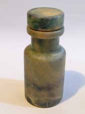 Vintage Early 20th C marble apothecary jar / decanter / bottle with Lid 6"