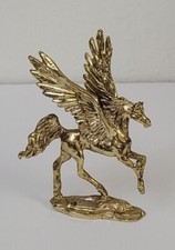 Pegasus Winged Horse Metal Gold Colored Small Figurine 3.75 X 2.5"