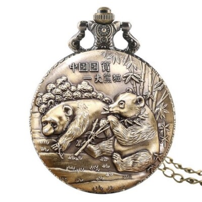 Chinesische Pandas Taschenuhr
