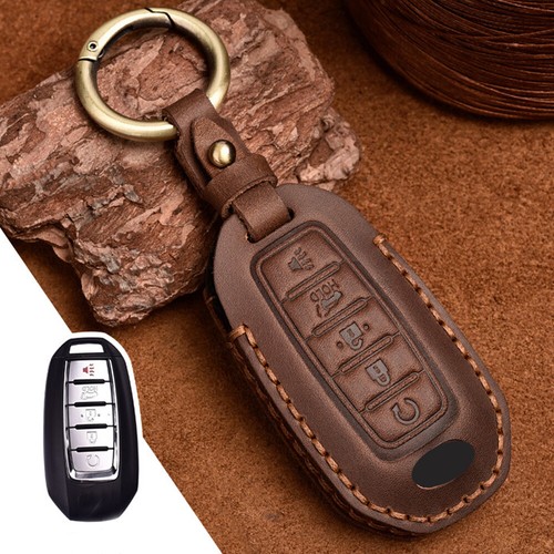 Leather Car Key Fob Case Cover Fit For Infiniti QX60 QX50 QX80 Q60 Q50 - Picture 13 of 14