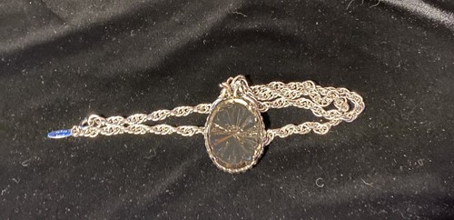 Whiting Davis Vintage Circa 60s Necklace Faceted Smoky Glass - Picture 2 of 3