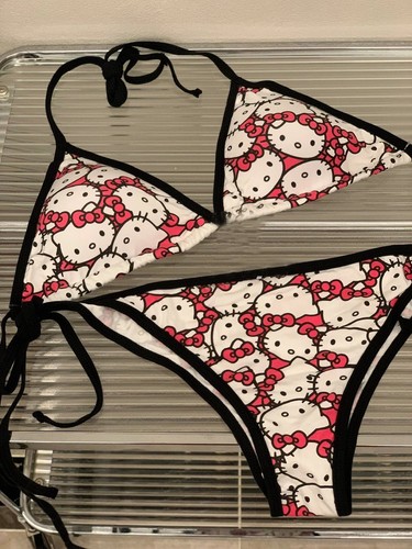 KT Kitty Kuromi Melody Vest Shorts Bikini Set Summer Beach Clothes Y2K - Picture 12 of 19