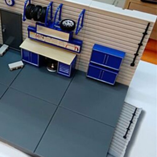Car Garage Model Assembled Ornaments 1/43 Car Parking Lot Scene Model Diorama - Picture 6 of 9