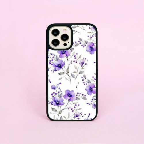 Flowers Purple Floral Cottagecore Poppy Phone Case/Cover For iPhone Samsung - Afbeelding 1 van 11