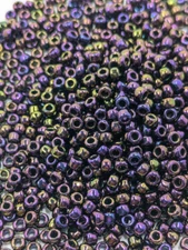 Vintage Glass Seed Beads TOHO Japan Metallic Purple Iris Ab 8/0 20g C33-114