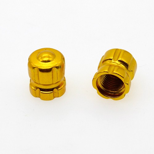 2PCS Motorcycle Tire Air Valve Stem Pressure Dust Cap Covers Suzuki Honda Gold - Picture 2 of 5