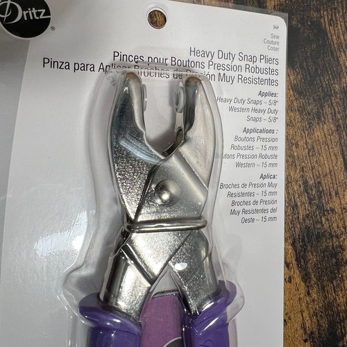 Dritz Heavy Duty Snap Pliers 5/8" snaps Item # 24P New in Package purple western - Picture 7 of 8
