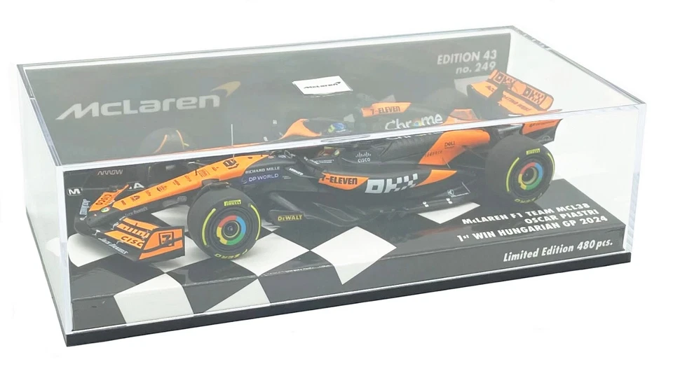 Minichamps McLaren MCL38 1st Win Hungarian GP 2024 - Oscar Piastri 1/43 Scale - Image 4 of 4