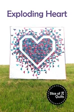 Exploding Heart Quilt Pattern 72"X72"  Slice of Pi Quilts SPQ332