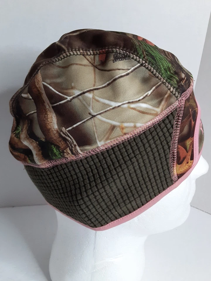HUNTWORTH Beanie Hat Womens OakTree EVO Knit Cap PINK CAMO Skull Ponytail Hole - Image 3 of 4