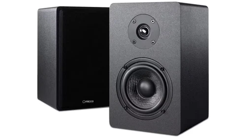 Micca - MB42X - 9.5 Black Bookshelf Speakers  With 2 Bluetooth amps