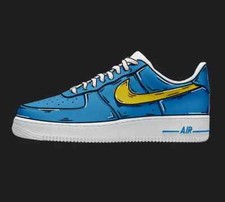 Nike Air Force 1 Custom White Shoes 'Blue & Yellow Cartoon' Mens Womens Kids