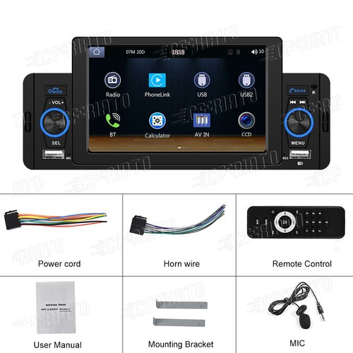 MP5 Single 1Din Car Stereo Radio For Apple/Android CarPlay 5" Touch Bluetooth FM - Picture 19 of 23