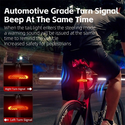 WEST BIKING Wireless Bike Turn Signal Light Smart Brake Tail Light Alarm Bell - Picture 7 of 17
