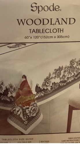 Spode WOODLAND Pheasant Thanksgiving Tablecloth 60 x 120" Oblong Seats 10-12 NWT - Picture 3 of 3