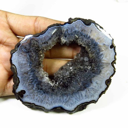Natural Slice Agate Gemstone Loose Best Black Druzy Geode agate Cabochon BS#F - Picture 57 of 179