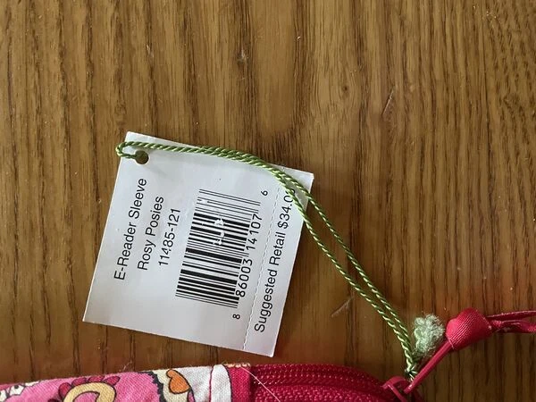 VERA BRADLEY планшетов E-Reader рукав молнии вокруг новый с Ярлыками Rosy позы 6 3/4 «x 9» - Изображение 2 из 4