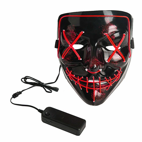 Funny fête clubbing éclairage led masque purge costume fête rave cosplay 3 modes - Photo 14 sur 19