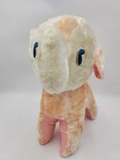 Vintage Pink White Large Plush Carnival Prize Elephant Stuffed Animal Toy 1970