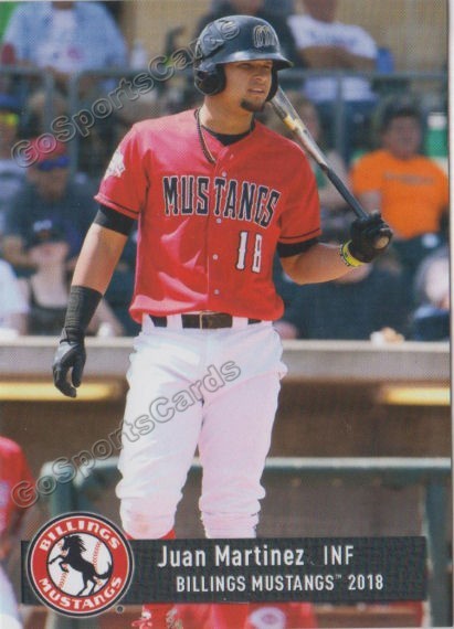 ナンバーMLB2018年 2018 Billings Mustangs Juan Martinez RC Rookie Cincinnati