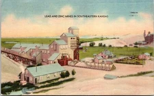 Lead and Zinc Mines in Southeastern Kansas - 1949 Linen Postcard