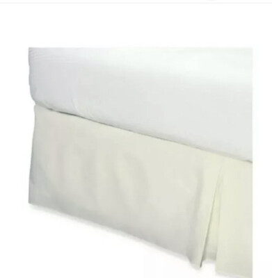 Open Box Twin Ivory Smoothweave Tailored Bedskirt 18 inch (46cm) Drop Length.