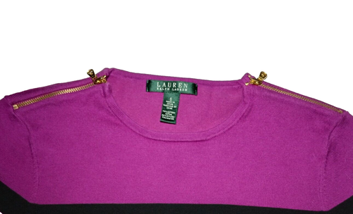 Lauren Ralph Lauren Ladies zipper-Shoulder Sweater Women's Size Small - Picture 2 of 14