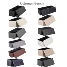 Folding Storage Ottoman Bench Foot Rest Foot Stool for Bedroom Entryway Indoor 
