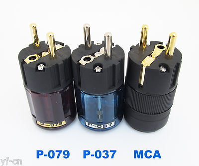 1pc High Quality Copper 2pin Schuko EU Power Male Plug IEC Connector for Audio