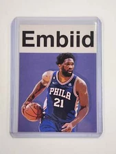 Joel Embiid Artist Signed Basketball Art Card 1/10