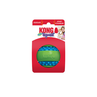 KONG Squeezz Goomz Ball M 6,5cm Hund quietschender Ball Zahnpflege Spielzeug