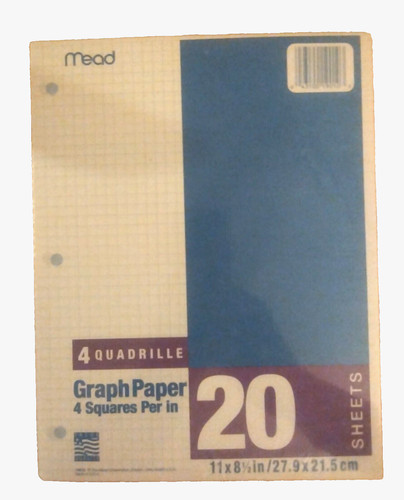Graph Paper 4 Quadrill 4 Squares Per Inch 20 Sheets 