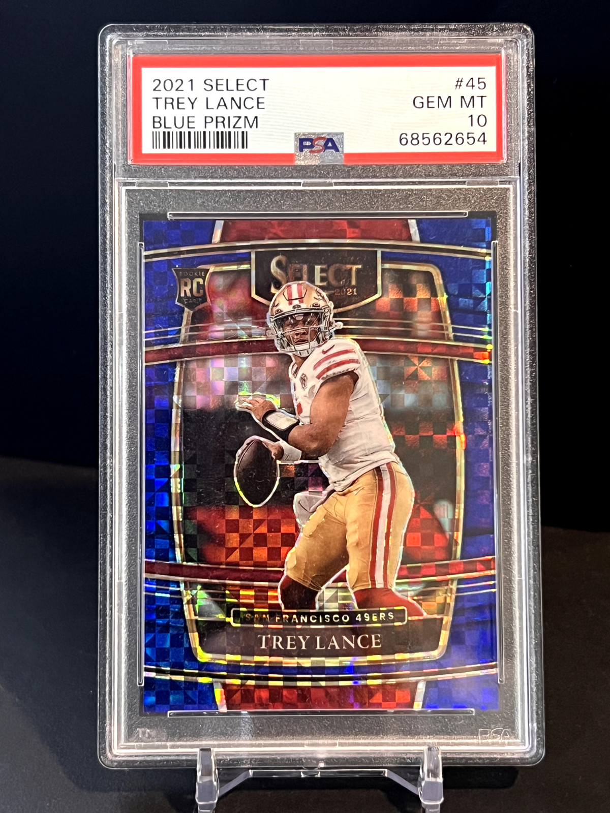 TREY LANCE  2021 SELECT ROOKIE RC BLUE CHECKERBOARD PRIZM /199 PSA 10 #45