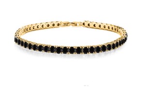 Authentic 14k White Gold Plated 4MM Round Cut CZ Tennis Chain Bracelet 7.5 Inch All Colors