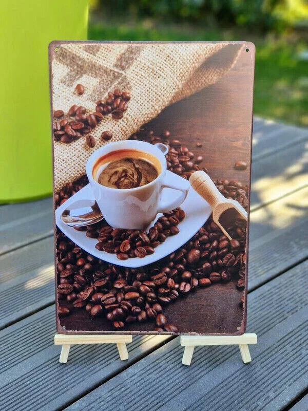 Plaque Métal Publicitaire Bombée 20x30cm – Espresso – Décoration Murale Vintage